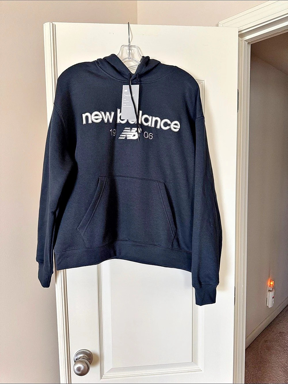 New Balance 1906 Pullover Hoodie Black Logo NWT75